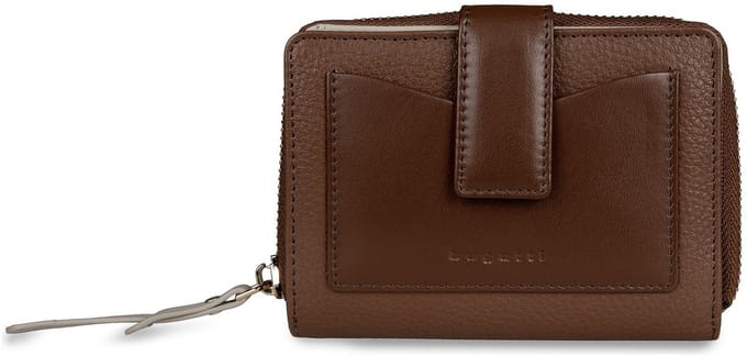 bugatti portemonnee Viola Ladies Zip Wallet Cognac - Grey Lichtbruin