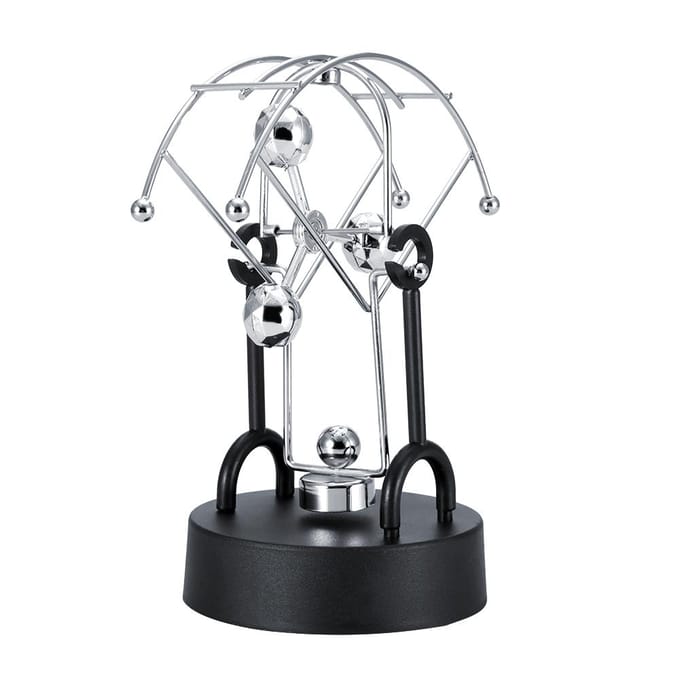 Semi golbe shape Revolving Gadget Perpetual Motion Desk Office Decor Physics Science Art Toy gray