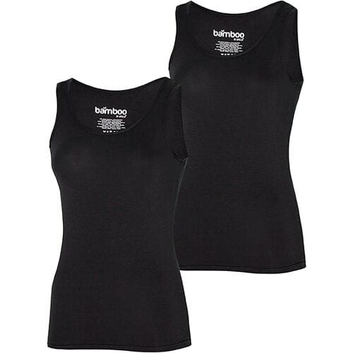 Apollo Singlet Dames Bamboo Zwart 2-pack-S