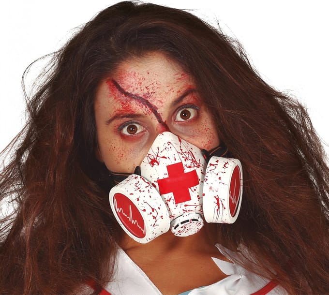 Fiestas Guirca Gasmasker Bebloed Wit/rood One-size