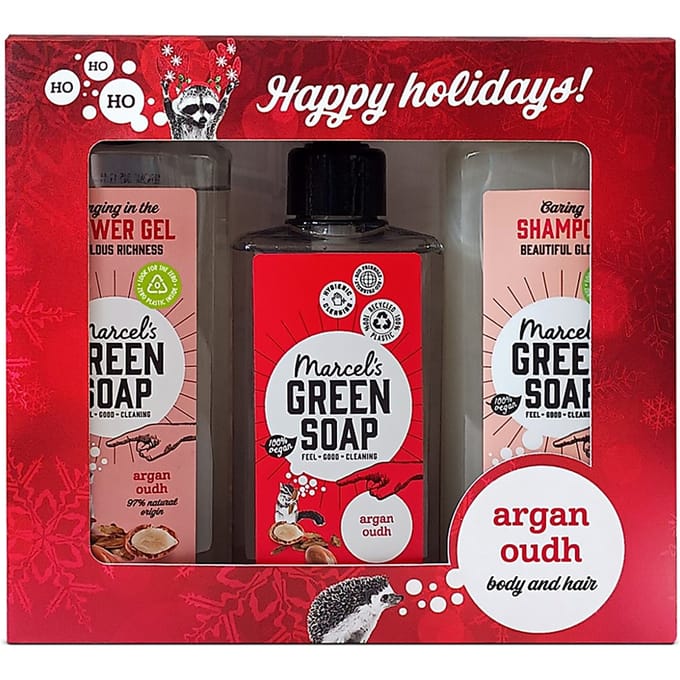 Marcel's Green Soap Kerst Geschenkset - Argan & Oudh - 3 stuks