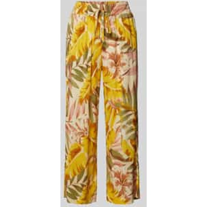 Flared stoffen broek met all-over motief, model 'Elyse'