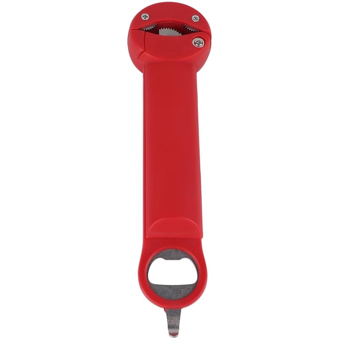 Roestvrij Staal Verstelbare Dop Schroever 3 in 1 Multifunctionele Intrekbare Pot Flesopener Lipje red