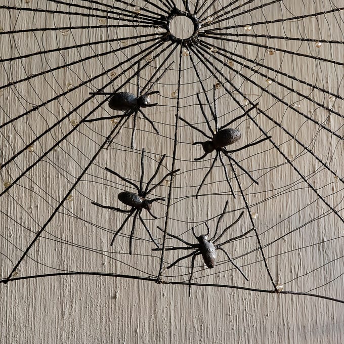 LOBERON Decoratieve spin set van 4 Gwynetha antiekzwart