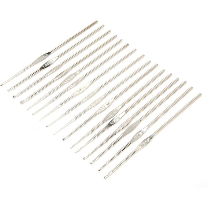 Ensemble de 16 pièces Crochet en dentelle Aiguille à tricoter pour pull Outil de couture DIY Artisanat de tissage white