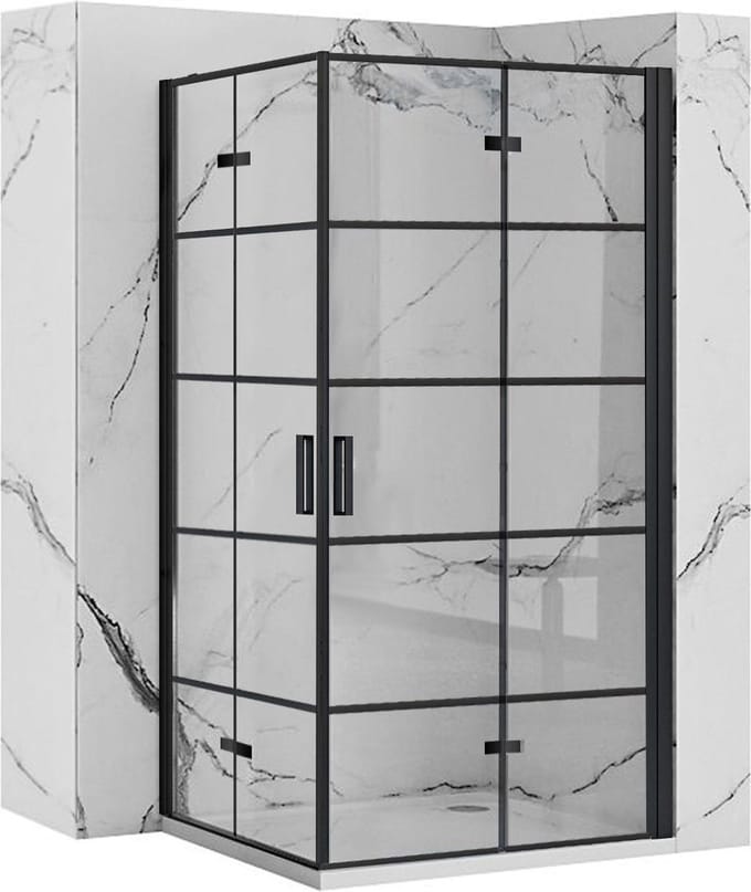 Rea Molier Double - Douchecabine - Zwart - 80X90 Rechthoek - 90X90X190Cm