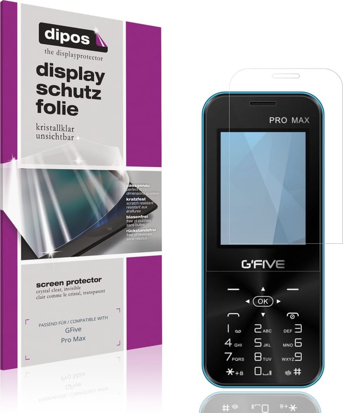 dipos – 4x Beschermfolie geschikt voor GFive Pro Max | Krasbestendige & heldere Screenprotector Ultra-Thin