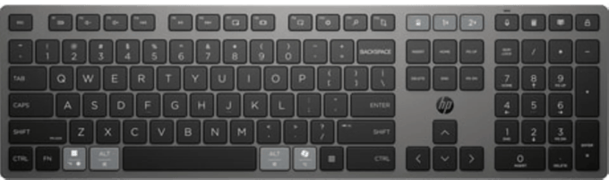 HP 720 Multi-Device - Oplaadbare draadloze toetsenbord - QWERTY - ISO Enter- Zwart