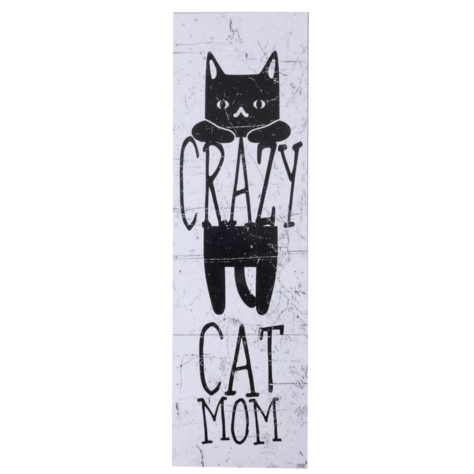 TIAKI decoratief bord "Crazy Cat Mum" om op te hangen