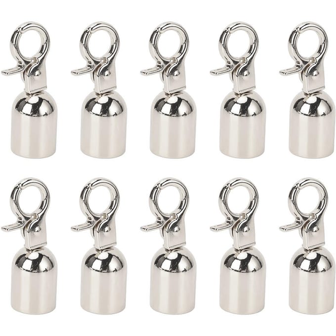 10 Sets Touw Einde Stopper 15.5mm Diameter Zinklegering Koord Einde Karabijnhaak met 15.8mm Lange Schroeven