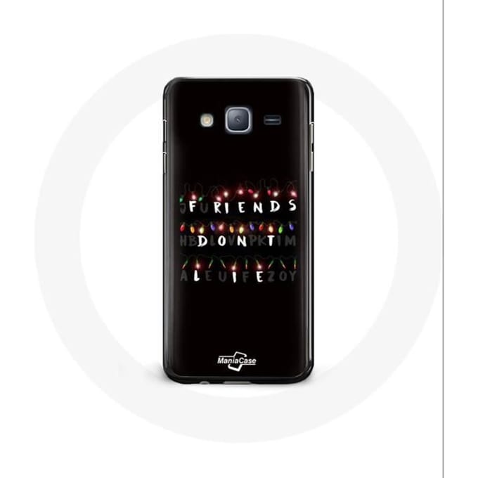 Coque pour Samsung Galaxy J3 2016 Stranger Things Affiche Friends Don't Lie Joyeux noël