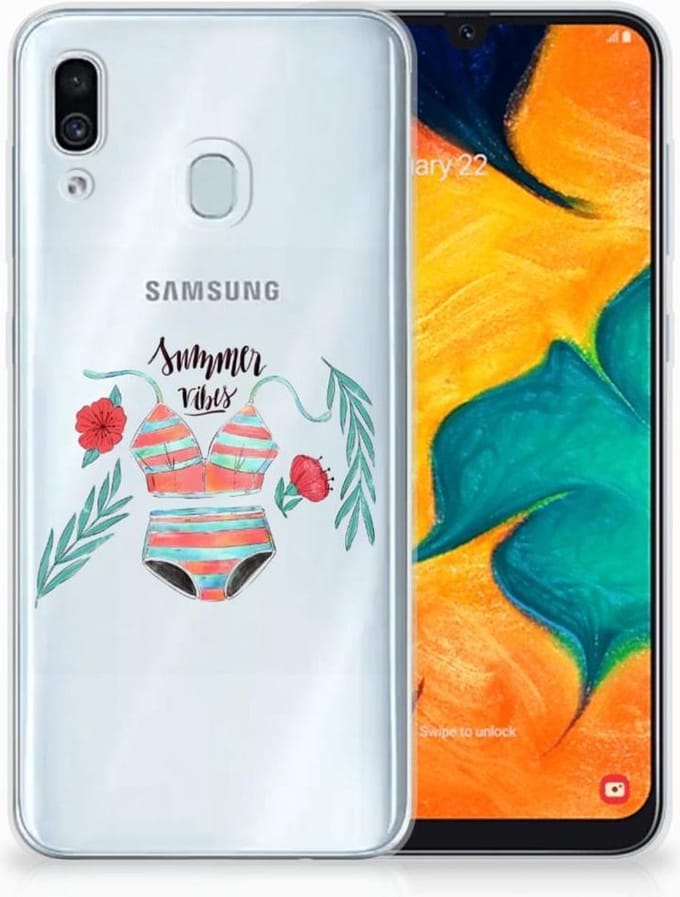 Back Cover voor Samsung Galaxy A30 Telefoonhoesje met Naam Boho Summer