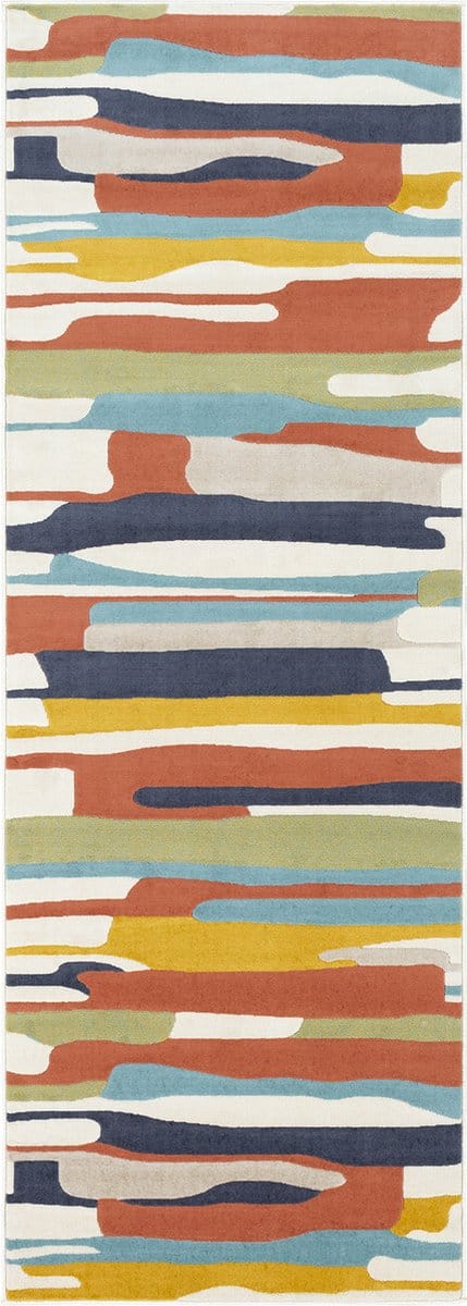 SURYA Anais vloerkleed scandinavisch boho meerkleurig oranje