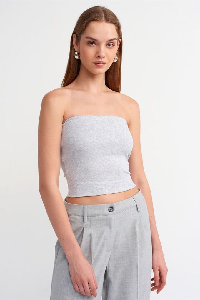 Dames Strapless Slim-Fit Croptop