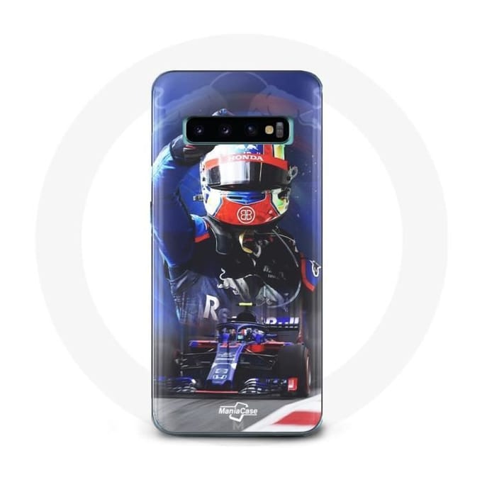 Coque pour Samsung Galaxy S10 plus Formule 1 Pierre Gasly Pilote automobile F1 Rouge Bleu