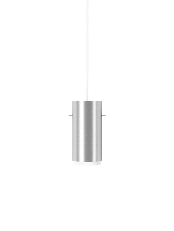 Moebe Buisvormige Hanglamp, Klein, Geborsteld Aluminium