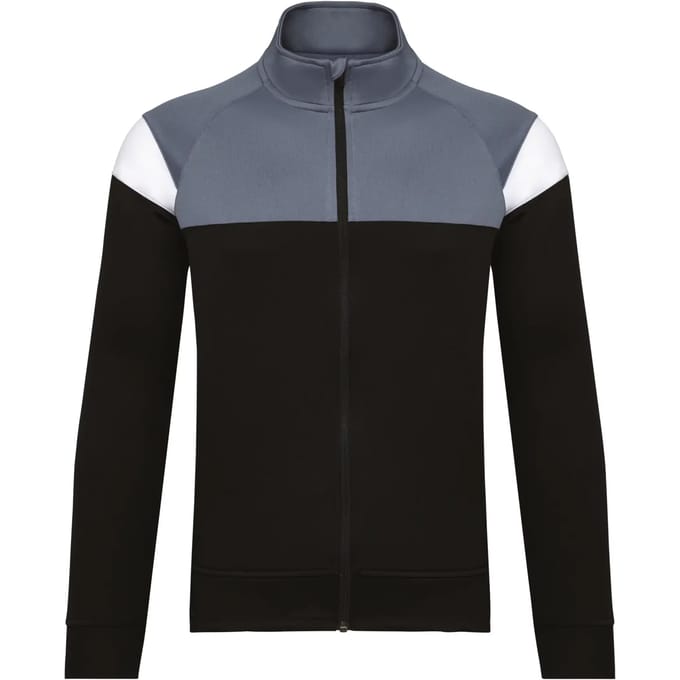 PROACT® Kinder trainingsjasje met rits PA391 - Black / sporty grey - 10/12 years (10/12 ans)