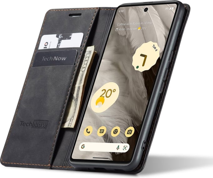 Hoesje geschikt voor Google Pixel 7a - Book Case Leer Slimline Zwart