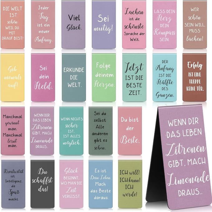 24 Inspirerende Magnetische Boekenleggers met Motiverende Teksten