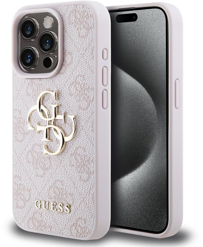 Guess 4G Metal Logo Back Case - Geschikt voor Apple iPhone 15 Pro Max (6.7") - Roze