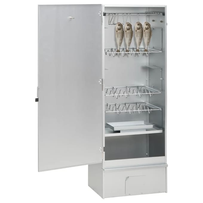 vidaXL BBQ-rookoven met koude rookgenerator gegalvaniseerd staal
