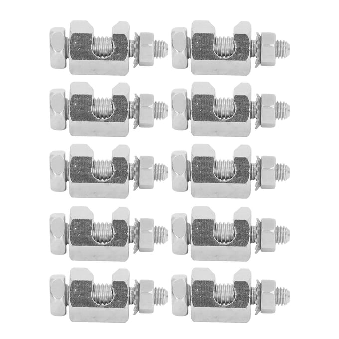 10PCS Collier de Câble de Protection contre la Foudre Hexagonal Externe en Cuivre Clip de Câble de Protection de Mise à la Terre pour Module PV