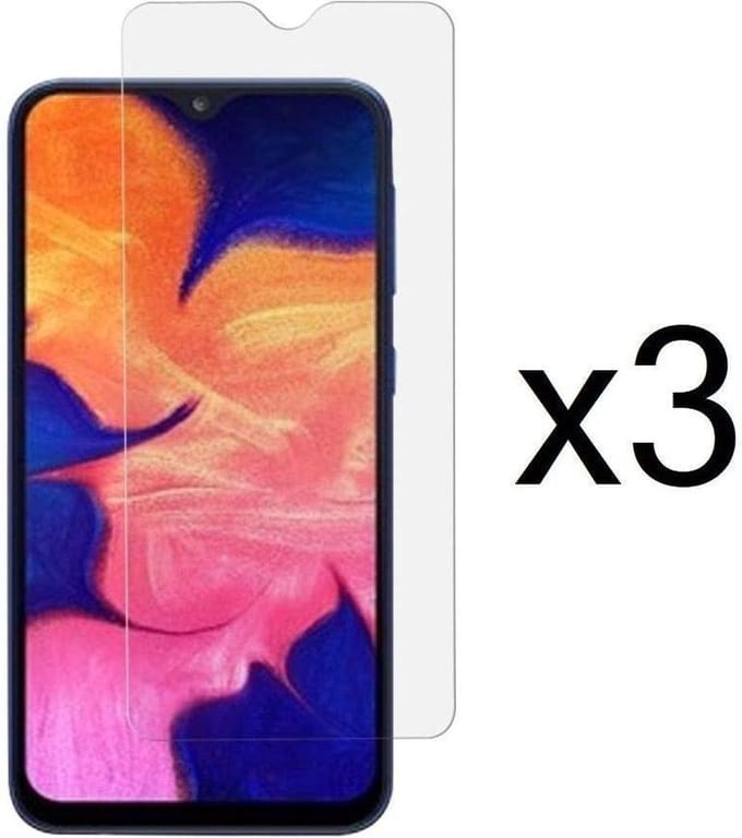 3x Screenprotector Tempered Glass Glazen Gehard Screen Protector 2.5D 9H (0.3mm) - Glasplaatje Geschikt voor: Samsung Galaxy A10E Lite - Tempered Glas Screenprotector