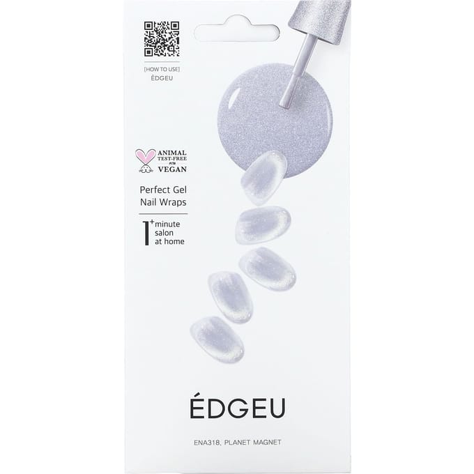 Edgeu, Perfect Gel Nail Wrap, ENA 318, Planet Magnet, Set de 19 white