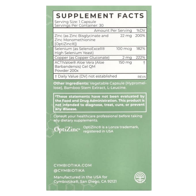 Cymbiotika, Zinkcomplex, 30 capsules