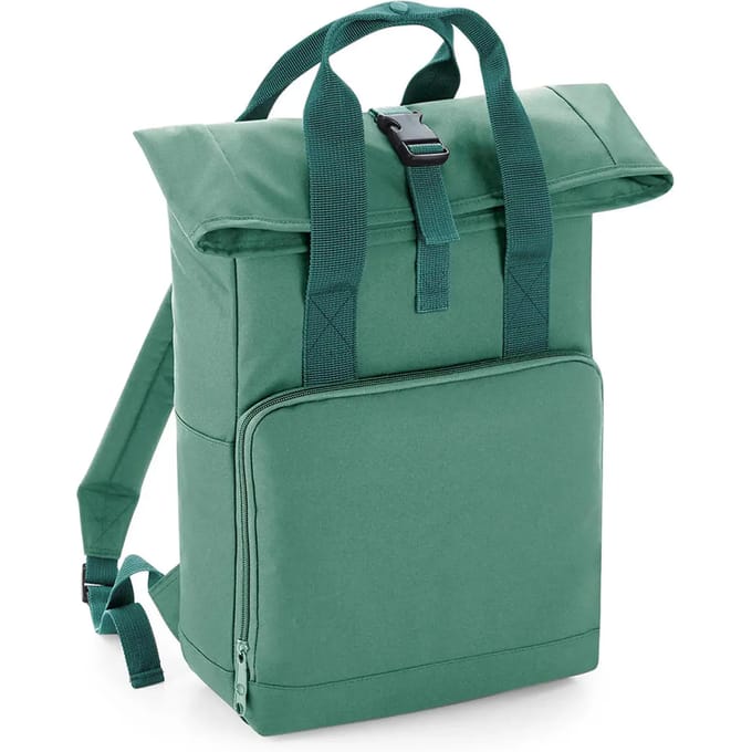 Twin Handle Roll-Top Backpack BagBase - 11 Liter Sage Green