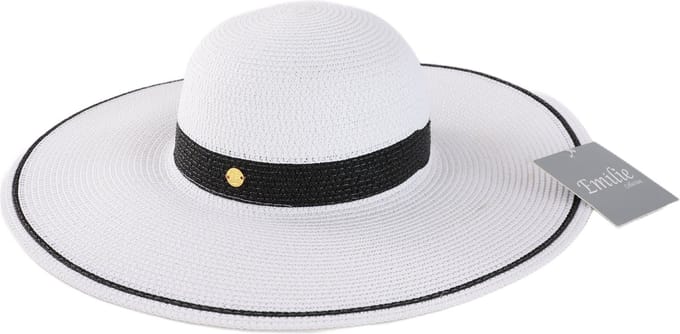 Emilie collection - hoed - strandhoed groot - flaphoed - wit
