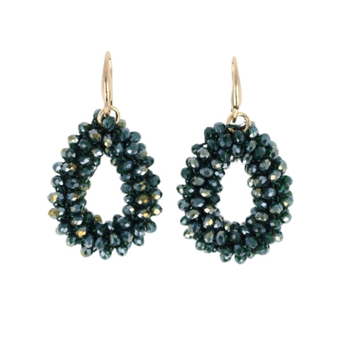 Lajetti Mini Druppel Oorbel Groen - Dames Oorbellen - Beaded Earrings