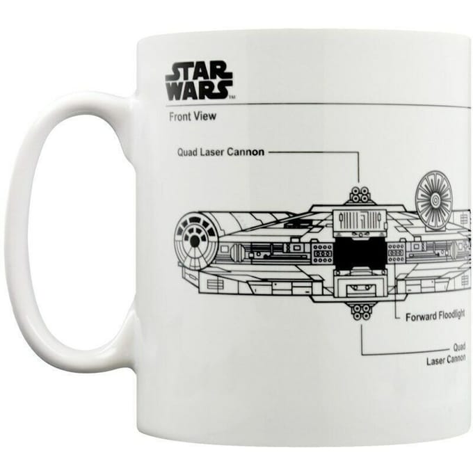 Star Wars Millennium Falcon Sketch Mug One Size wit/zwart