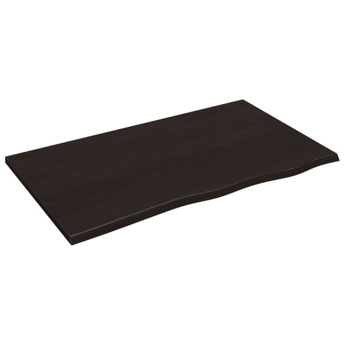 vidaXL - Wastafelblad - 100x60x2 - cm - behandeld - massief - hout - donkerbruin