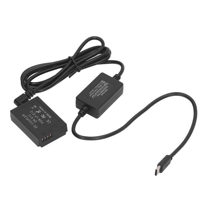 LP E12 Dummy Batterij Digitale Camera DR E12 DC Koppelaar Dummy Batterij met Type C Stroomadapter voor black