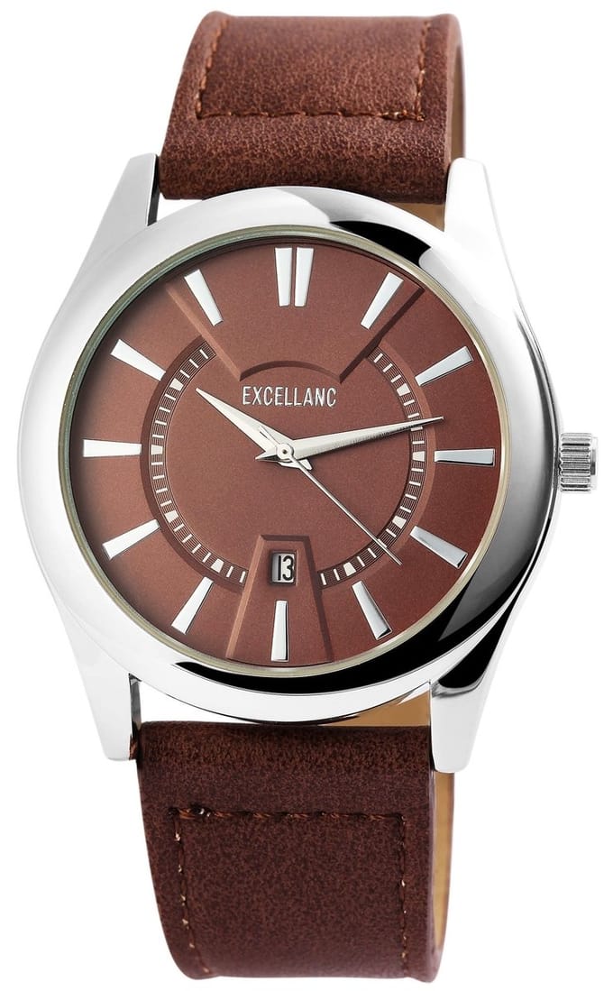 EXCELLANC Herenhorloge kunstleer Mineralglas