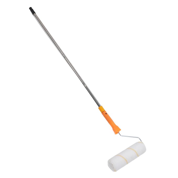 3,9ft Verfroller Verlengstok Kit met 9in Rollerborstel Afneembare Telescopische Lange Verfroller gray