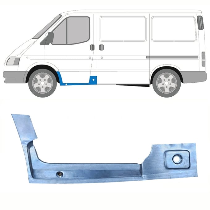 Binnen reparatie dorpel voorste deuren voor Ford Transit 1986-2000 / Links
