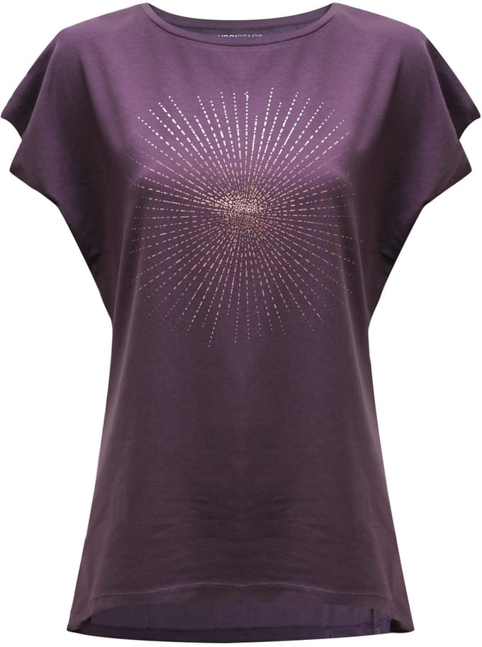 Yoga-T-Shirt Batwing „sunray“ - berry/copper