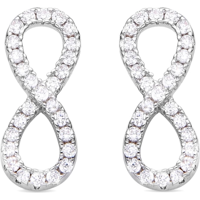 Boucles d’oreilles Luxenter Brilliant Zirconia Finition Rhodium - Infinity blanc