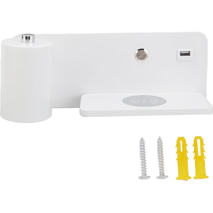 LED Wandlamp USB-interface Draadloos Opladen LED Wandlamp voor Woonkamer Slaapkamer 85?265V Wit