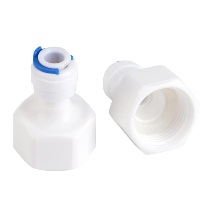 6 stuks 1/4 Buitendiameter buis naar 1/2 Binnendraad Push-in Snelkoppeling voor Waterfilter Omgekeerde Osmose