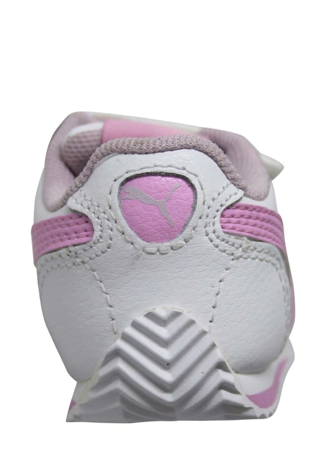 Puma Fieldsprint Leather Hook & Loop Kids White Low Toddlers Trainers 354597 52