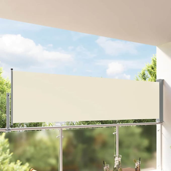 vidaXL - Tuinscherm - uittrekbaar - 100x300 - cm - crèmekleurig