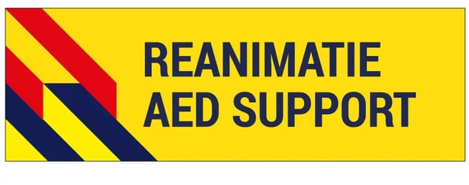 Reanimatie AED support autosticker binnenzijde raam | 21 x 7 cm