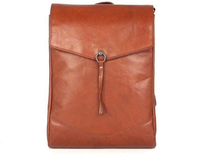 Leren Laptop Rugzak / Marlotte - Brandy Cognac