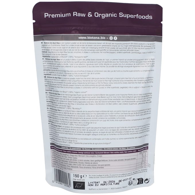 Biotona Acai raw powder bio 150 Gram