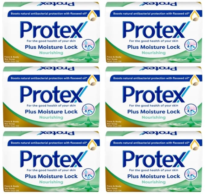 Protex Zeep Plus Moisture Lock - Antibacterieel Zeepblok - Voor Gezicht en Lichaam - 6 x 90g