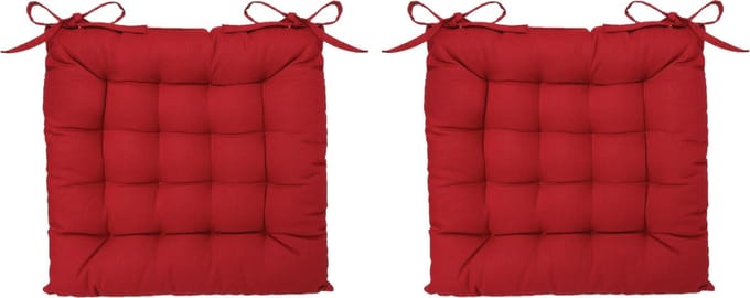 Atmosphera Tuintoelkussen - 8x - rood - katoen - 38 x 6 cm - zitkussen