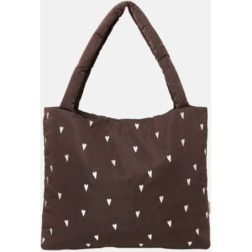 Studio Noos Puffy Mom bag shopper brown hearts